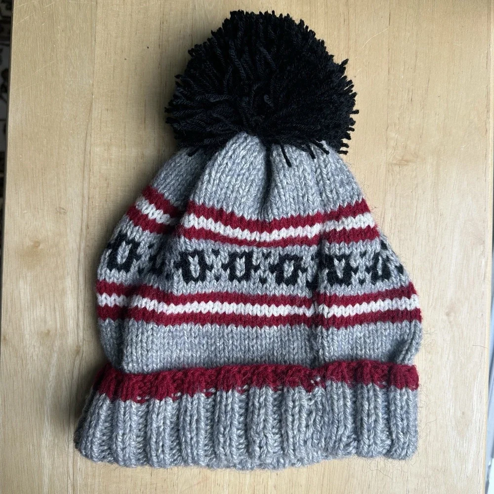FAZL Handmade Himalayan‎ Hat Beanie Uttar North Gray Black Red Unisex Adult